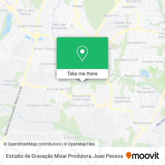 Mapa Estúdio de Gravação Mixar Produtora