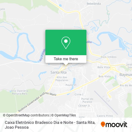 Caixa Eletrônico Bradesco Dia e Noite - Santa Rita map