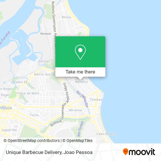 Unique Barbecue Delivery map