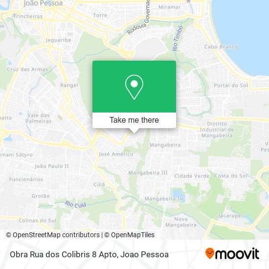 Obra Rua dos Colibris 8 Apto map