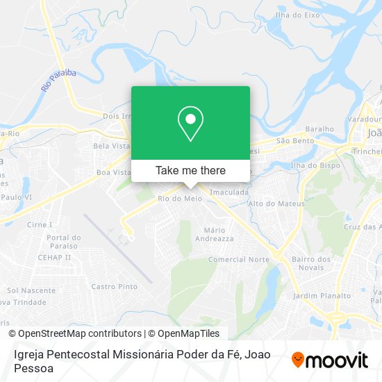 Mapa Igreja Pentecostal Missionária Poder da Fé