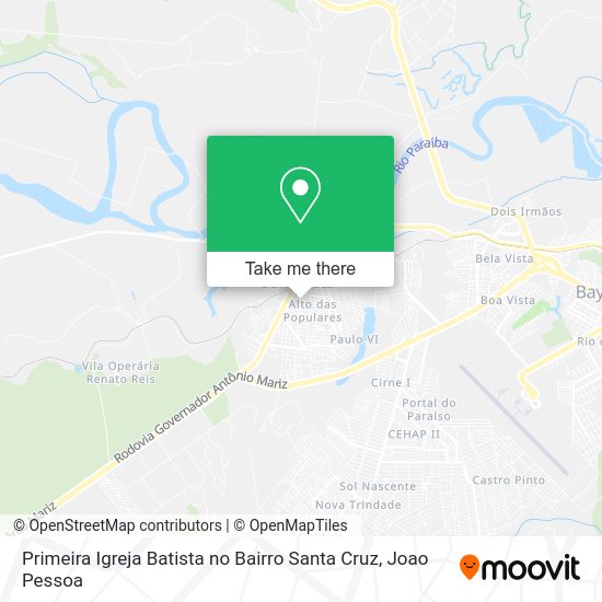 Primeira Igreja Batista no Bairro Santa Cruz map