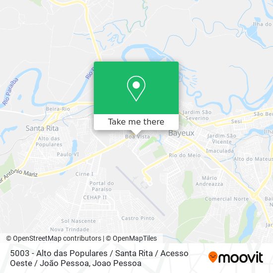 5003 - Alto das Populares / Santa Rita / Acesso Oeste / João Pessoa map