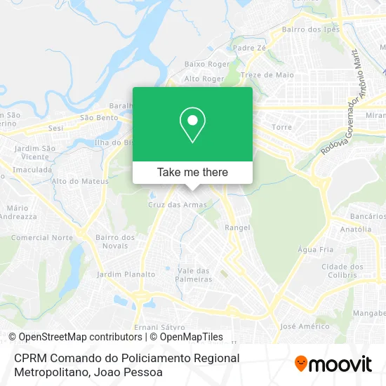 CPRM Comando do Policiamento Regional Metropolitano map