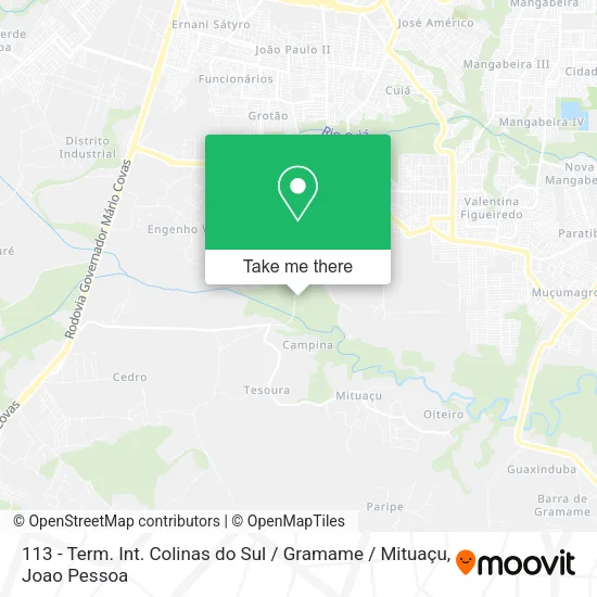 113 - Term. Int. Colinas do Sul / Gramame / Mituaçu map