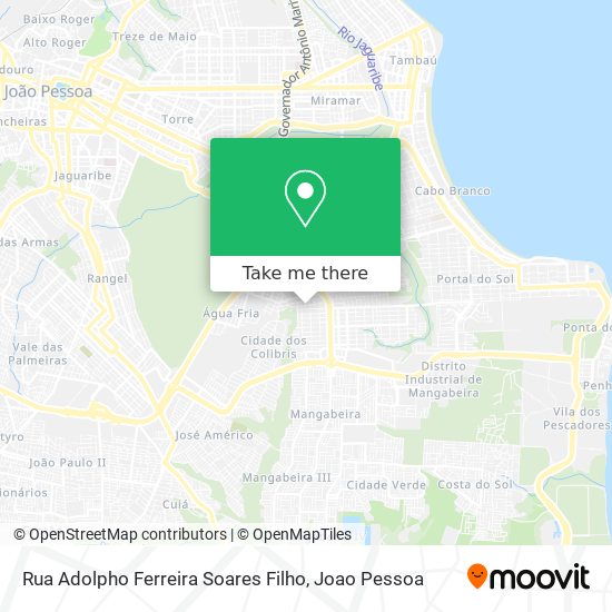 Mapa Rua Adolpho Ferreira Soares Filho