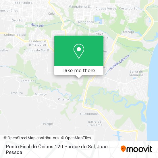 Ponto Final do Ônibus 120 Parque do Sol map