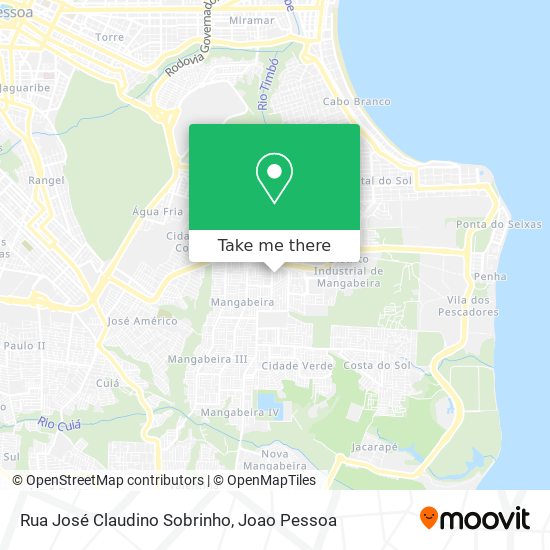 Mapa Rua José Claudino Sobrinho