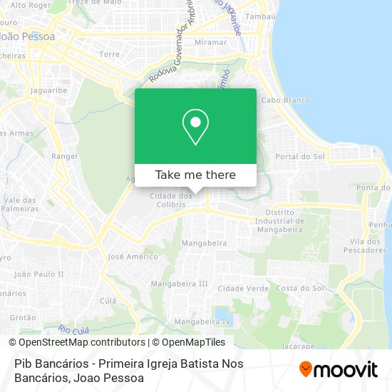 Pib Bancários - Primeira Igreja Batista Nos Bancários map