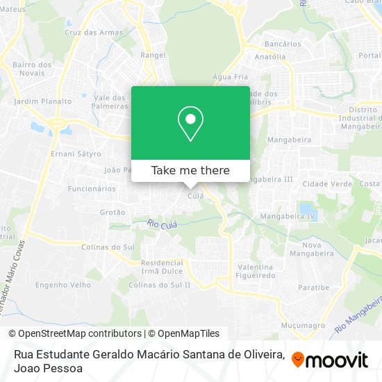 Mapa Rua Estudante Geraldo Macário Santana de Oliveira