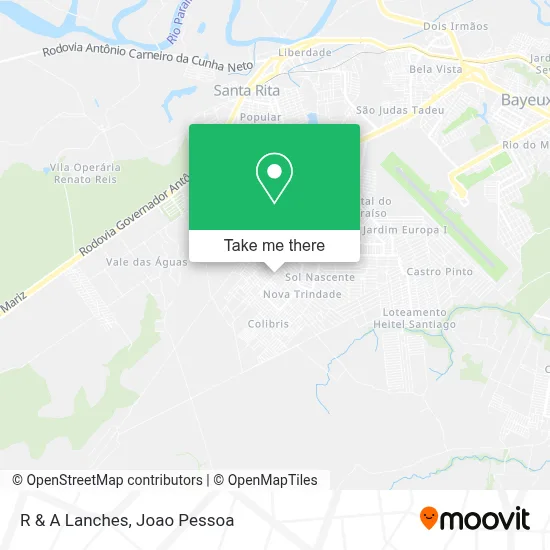 R & A Lanches map
