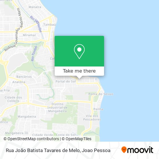 Mapa Rua João Batista Tavares de Melo