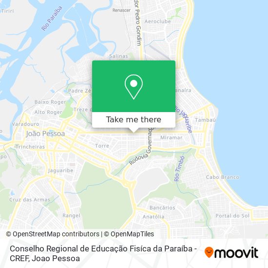 Mapa Conselho Regional de Educação Fisíca da Paraíba - CREF