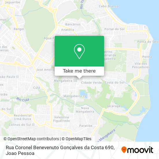 Mapa Rua Coronel Benevenuto Gonçalves da Costa 690