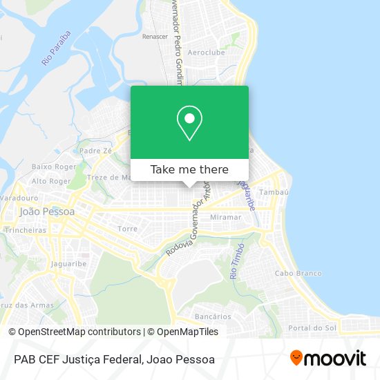 PAB CEF Justiça Federal map