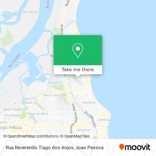 Mapa Rua Reverendo Tiago dos Anjos