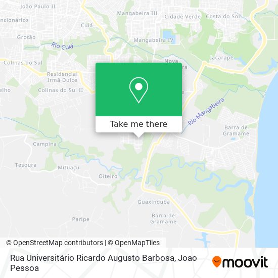 Mapa Rua Universitário Ricardo Augusto Barbosa