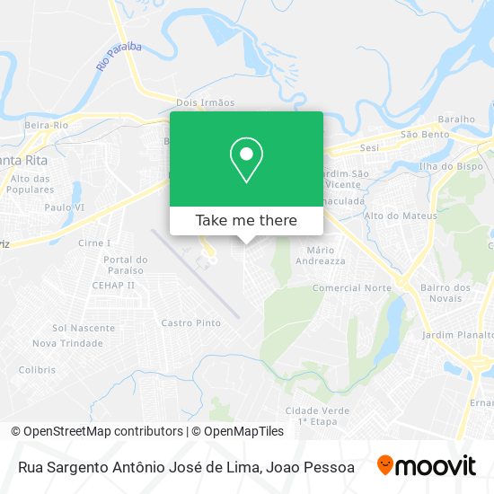 Mapa Rua Sargento Antônio José de Lima