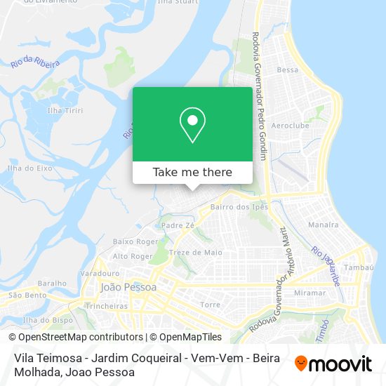 Vila Teimosa - Jardim Coqueiral - Vem-Vem - Beira Molhada map