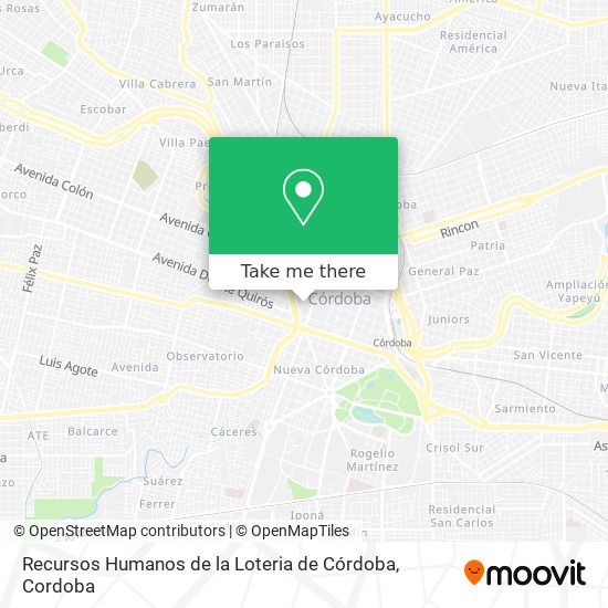 Recursos Humanos de la Loteria de Córdoba map