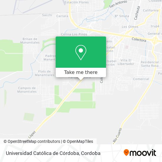 Mapa de Universidad Católica de Córdoba