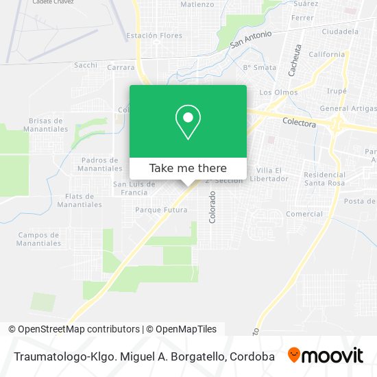 Traumatologo-Klgo. Miguel A. Borgatello map