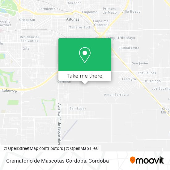 Mapa de Crematorio de Mascotas Cordoba