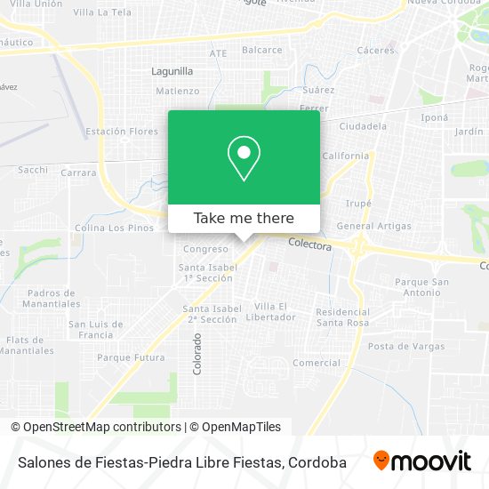 Mapa de Salones de Fiestas-Piedra Libre Fiestas