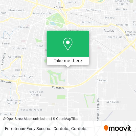 Mapa de Ferreterias-Easy Sucursal Csrdoba