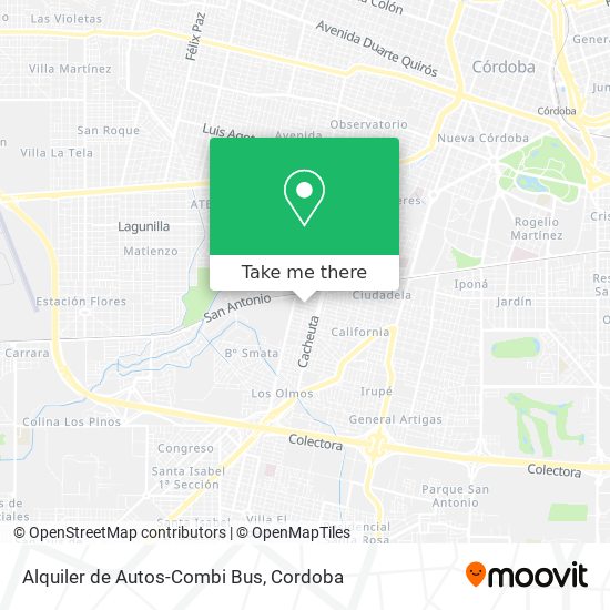 Mapa de Alquiler de Autos-Combi Bus