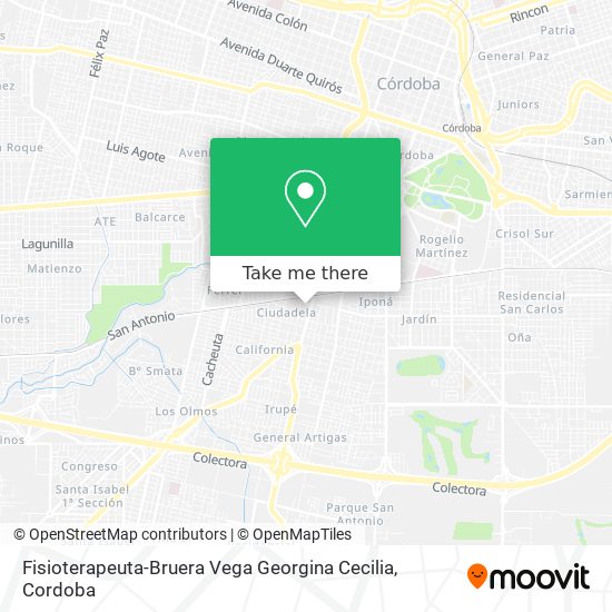 Fisioterapeuta-Bruera Vega Georgina Cecilia map