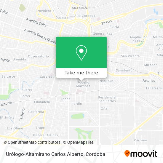 Mapa de Urólogo-Altamirano Carlos Alberto