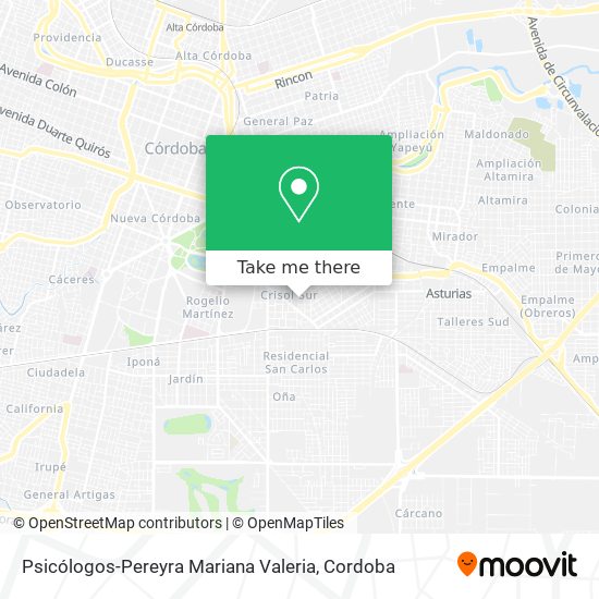 Psicólogos-Pereyra Mariana Valeria map