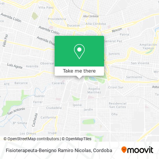 Mapa de Fisioterapeuta-Benigno Ramiro Nicolas