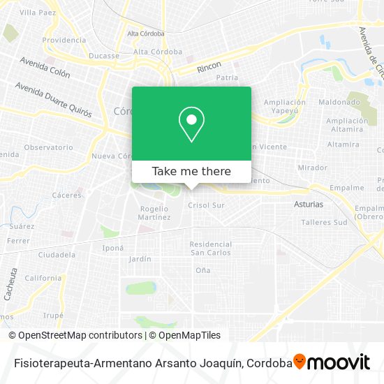Fisioterapeuta-Armentano Arsanto Joaquín map
