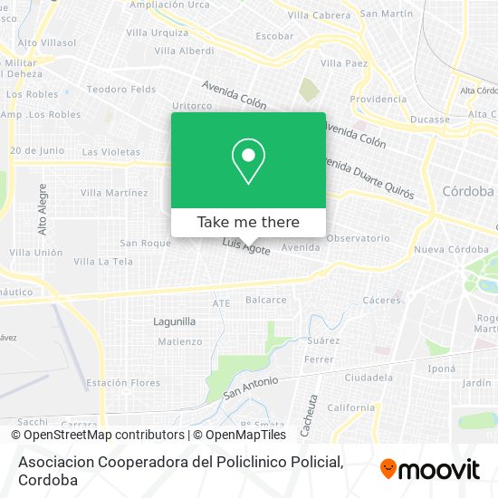 Mapa de Asociacion Cooperadora del Policlinico Policial