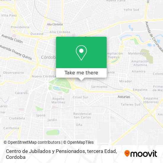 Centro de Jubilados y Pensionados, tercera Edad map