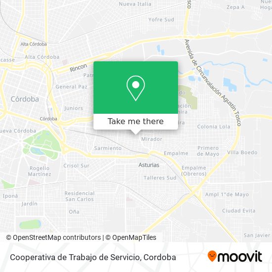 Cooperativa de Trabajo de Servicio map