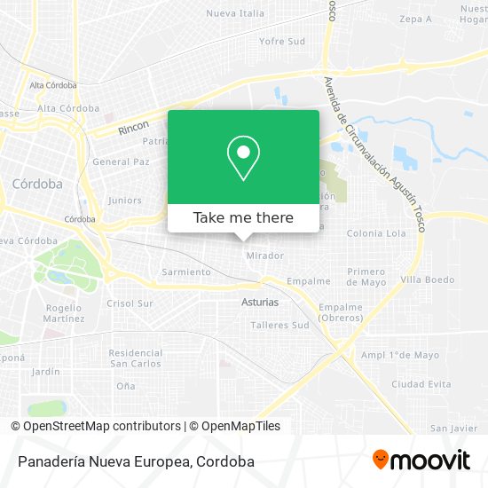 Panadería Nueva Europea map