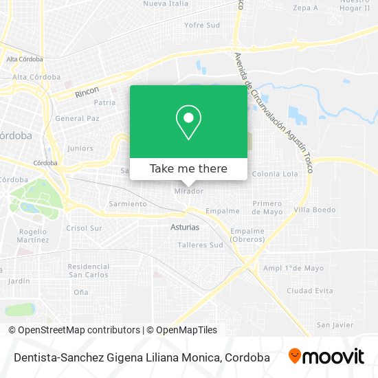 Dentista-Sanchez Gigena Liliana Monica map