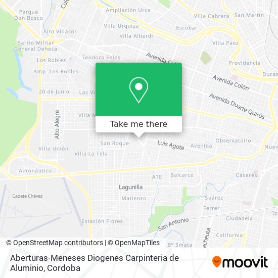 Aberturas-Meneses Diogenes Carpinteria de Aluminio map