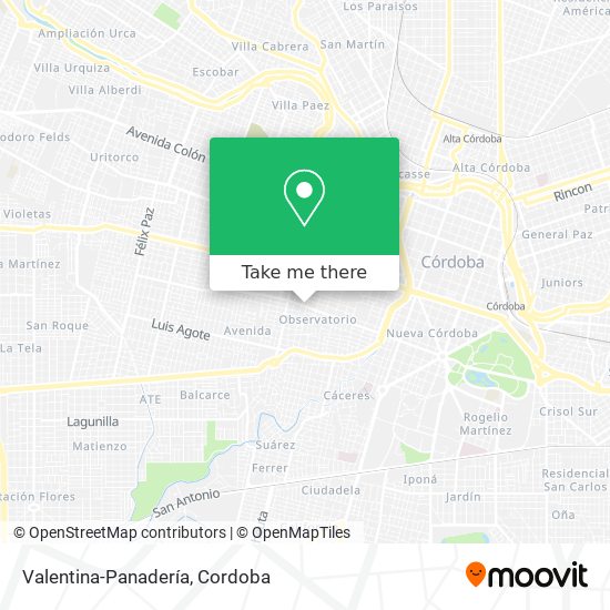 Valentina-Panadería map