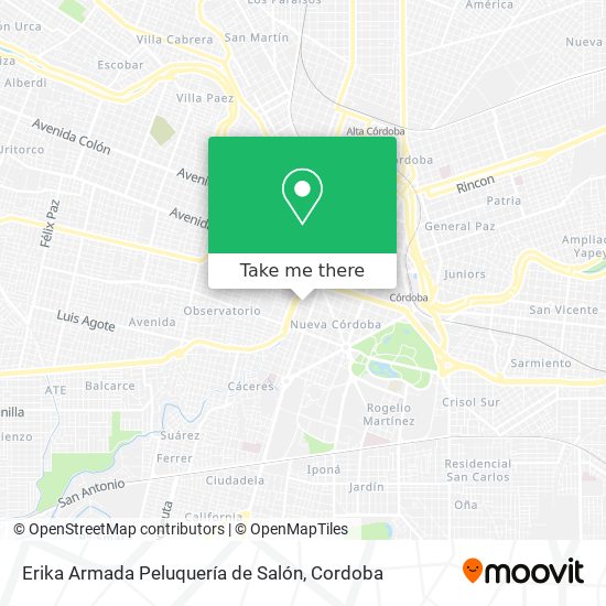 Mapa de Erika Armada Peluquería de Salón