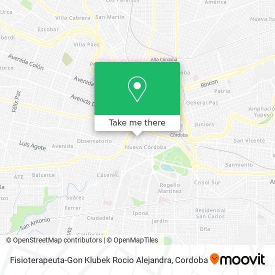 Fisioterapeuta-Gon Klubek Rocio Alejandra map