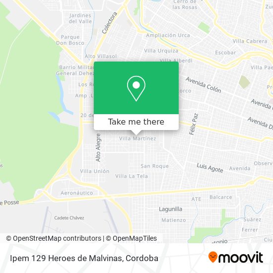 Ipem 129 Heroes de Malvinas map