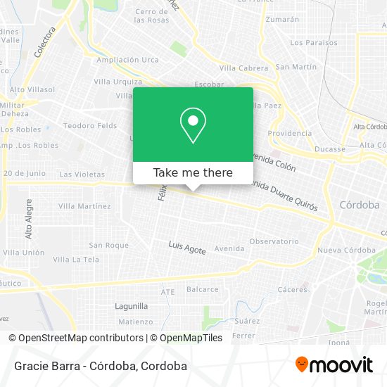 Mapa de Gracie Barra - Córdoba
