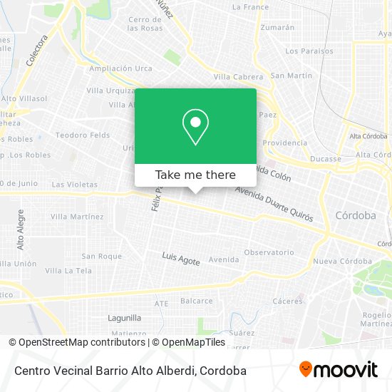 Centro Vecinal Barrio Alto Alberdi map