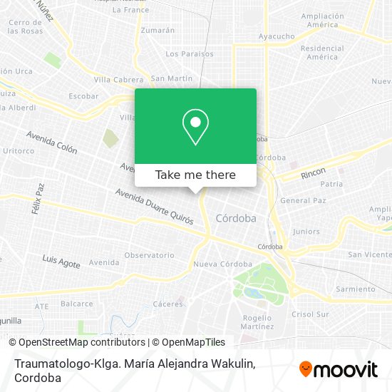 Traumatologo-Klga. María Alejandra Wakulin map