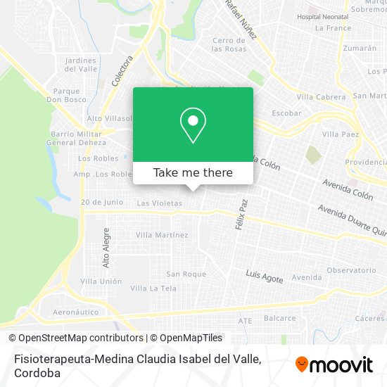 Mapa de Fisioterapeuta-Medina Claudia Isabel del Valle