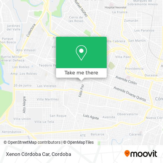 Xenon Córdoba Car map